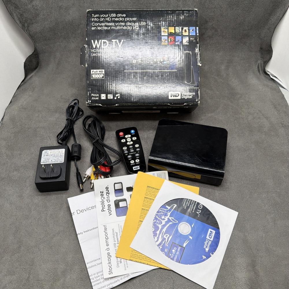 WD TV HD MEDIA PLAYER - 1080p HD Media Player UNTESTED